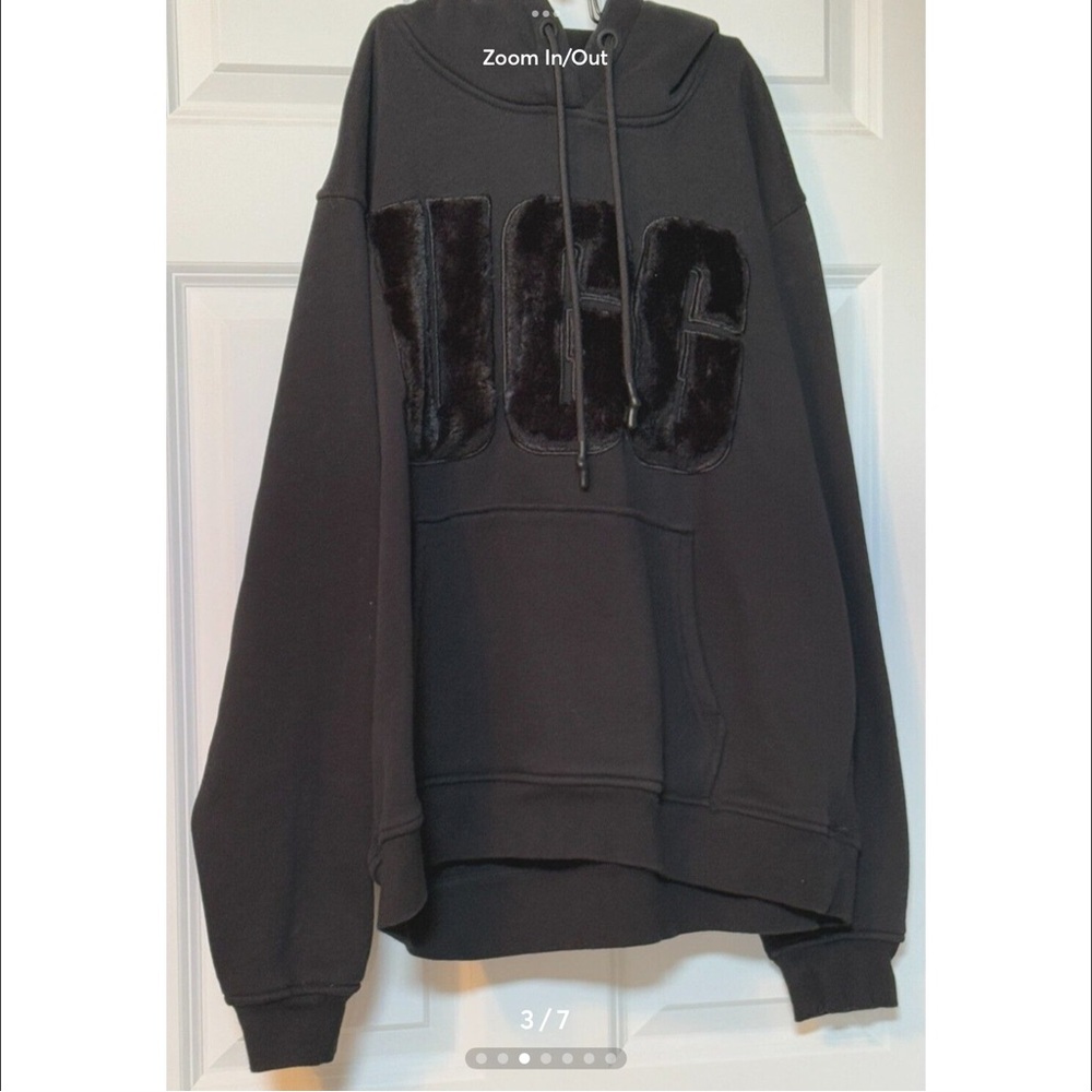 UGG Rey Fluff Logo Black Women’s hooded sweatshirt